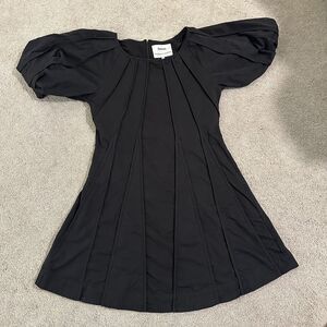 Aureta X Anthropologie Women’s Black puff Sleeve A line Mini Dress Size XS